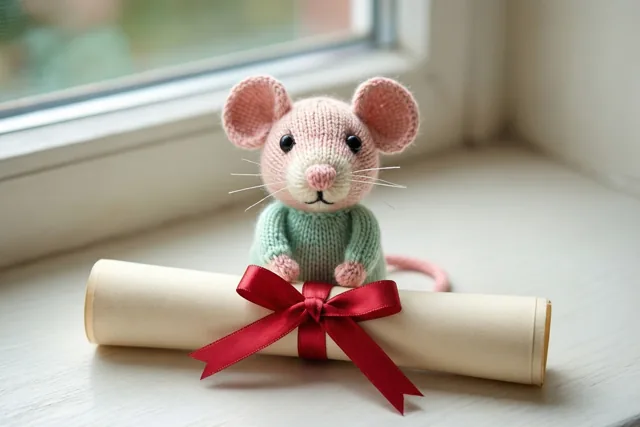 Roze muisje, knap geslaagd