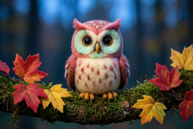 Kleurrijk uiltje, warme herfstgroet