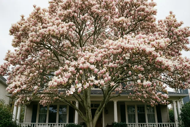 Magnolia aan de gevel