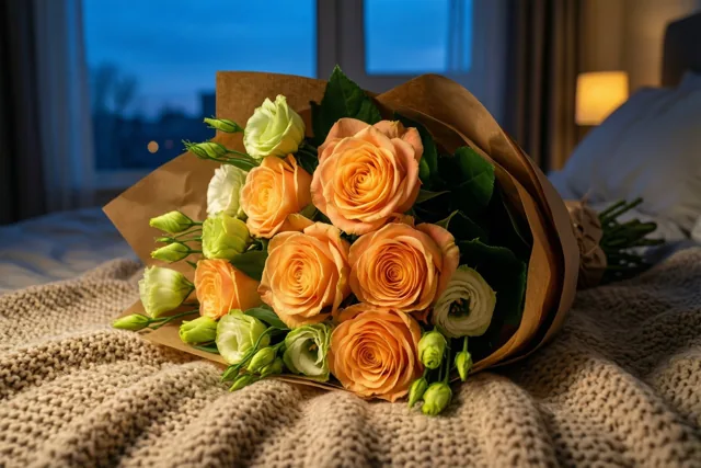 Een avondgroet met rozen