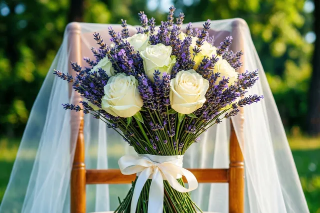Trouwen met lavendel en rozen