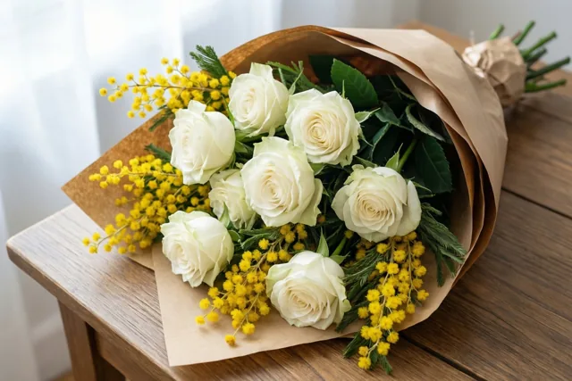 Rozen en mimosa leven mee