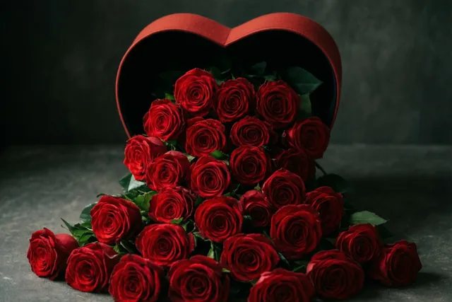 Liefde stroomt over in rozen