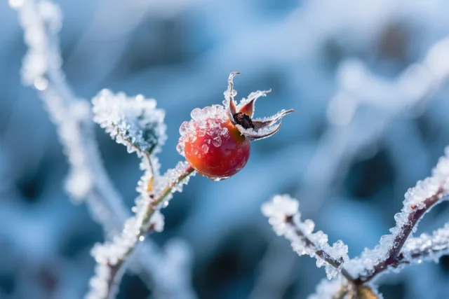 Winterjuweeltje aan een tak