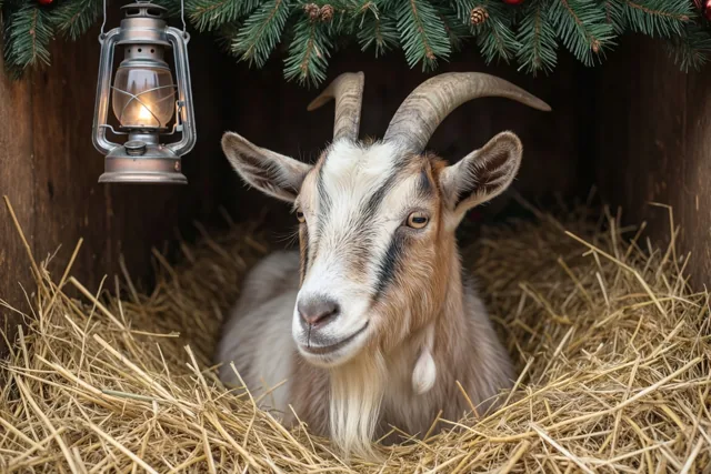 Rustige kerst bij de geit