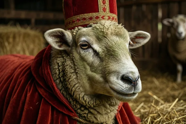 Sinterklaas in een wollen jasje