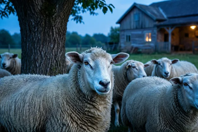 Een vredige avond op het land