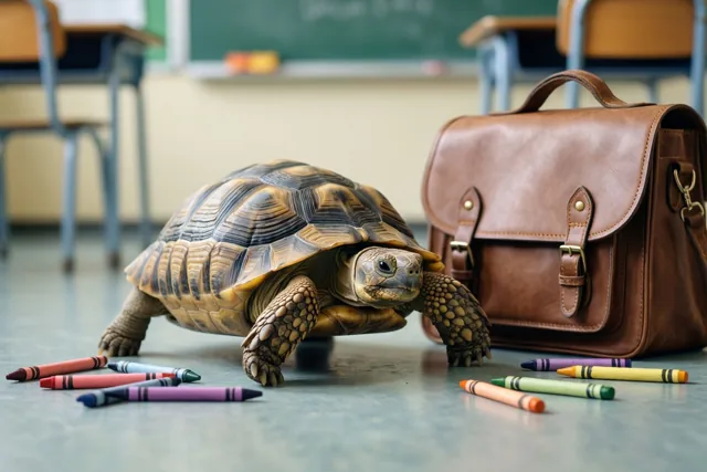 Een schildpad bedankt voor je geduld
