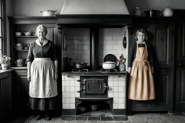Oma, samen in de keuken