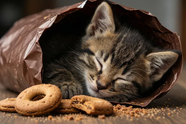 Sinterklaas brengt een slapend katje