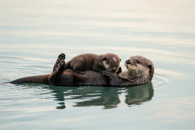 Tot rust bij mama otter