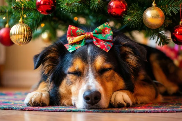 Deze hond slaapt kerst door