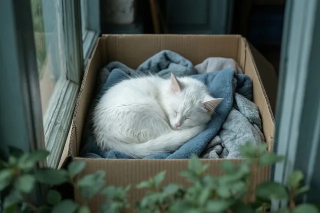 Poes droomt van haar thuis