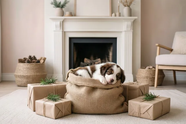 Een puppy in de sintenzak