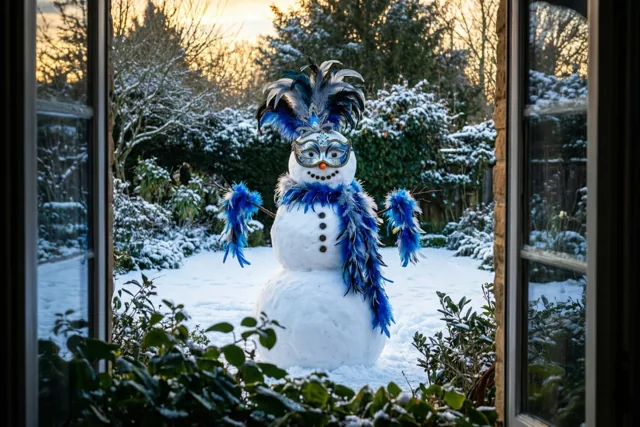 Zelfs de sneeuwman viert mee