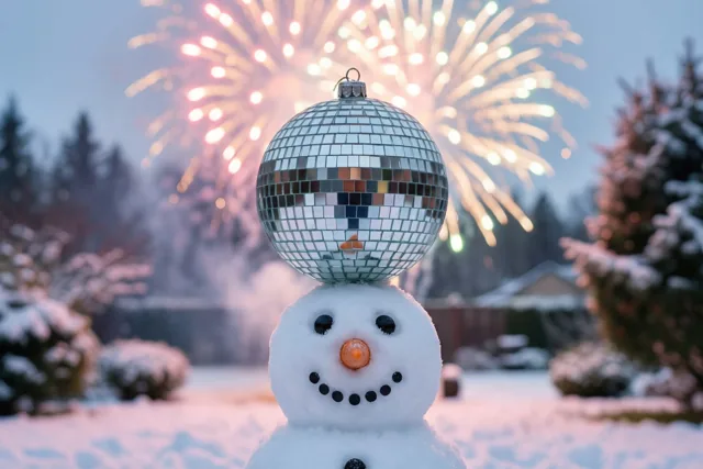 Disco in de nieuwjaarssneeuw