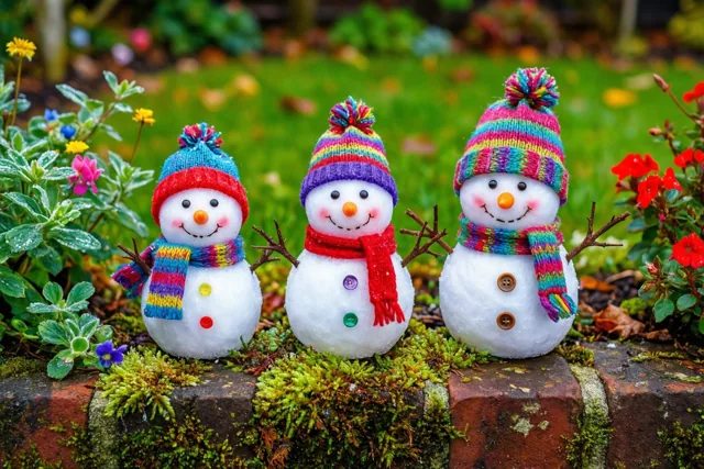 Drie vrolijk ingeduffelde vriendjes