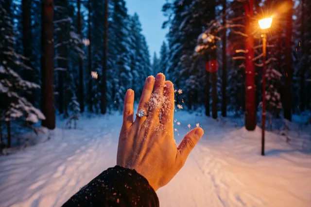 Verloofd onder de sneeuwvlokken