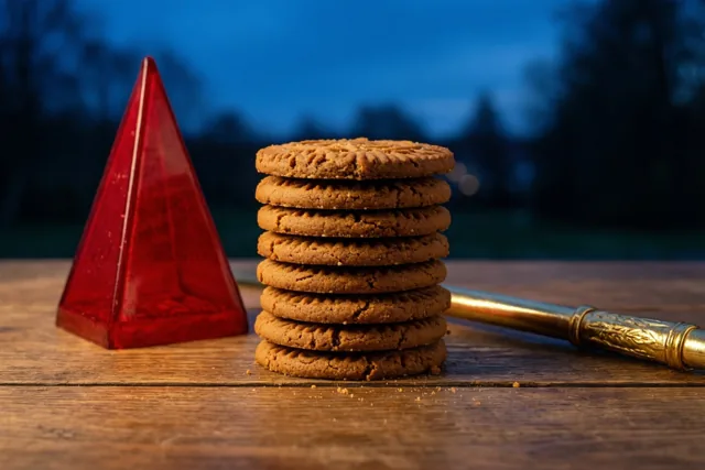 Speculaas bij het vallen van avond