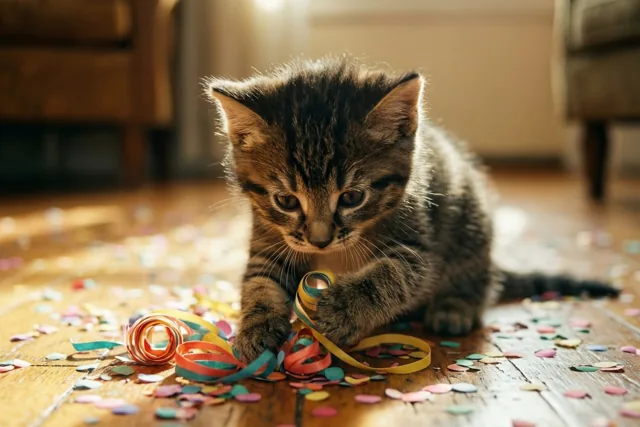 Dit katje speelt mee