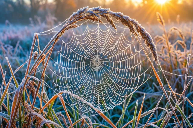 Winterkunst tussen de grassen