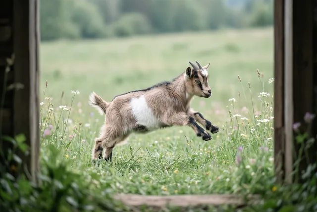 Geitje springt even binnen