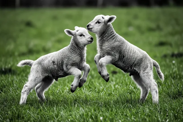 Twee vrolijke springers