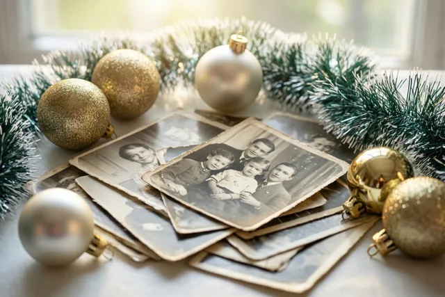 Oude foto's, lieve kerstgroeten