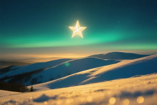 Een ster boven de sneeuw