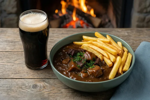 Frietjes, stoofvlees en herfstwarmte