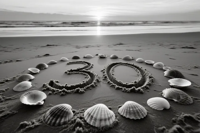 Dertig aan een stil strand