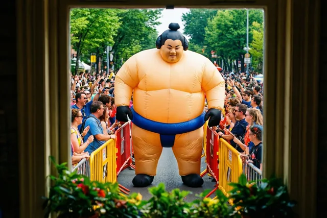 Sumo op het straatfeest