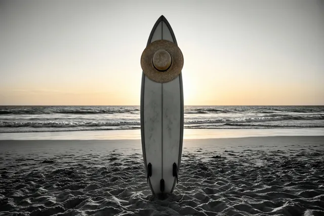 Ook de surfplank heeft vakantie