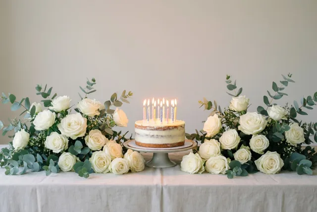 Witte rozen vieren mee