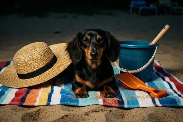 Stranddag voor de teckel