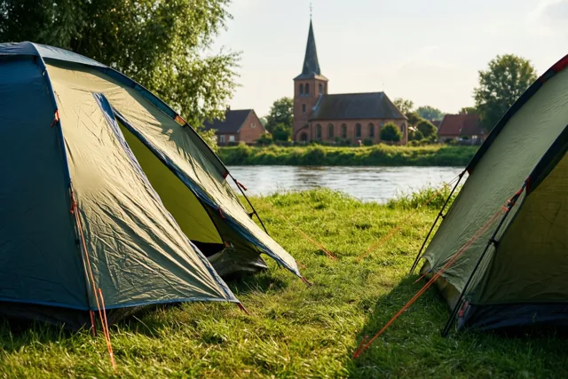 Kamperen met zicht op de kerk
