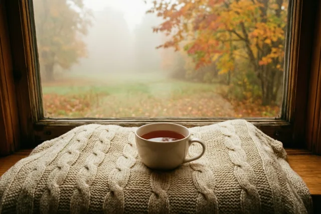 Herfstwarmte aan het raam