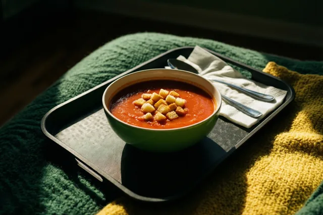 Tomatensoep en tijd om te rusten