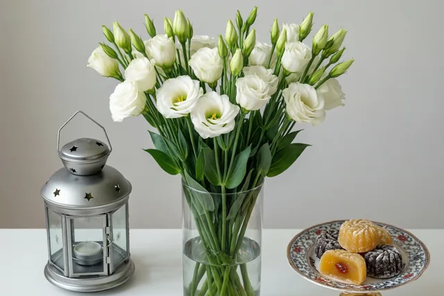 Witte bloemen, zoete Suikerfeestwensen