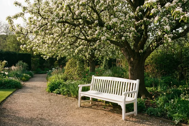 Lenterust onder de perenbloesem