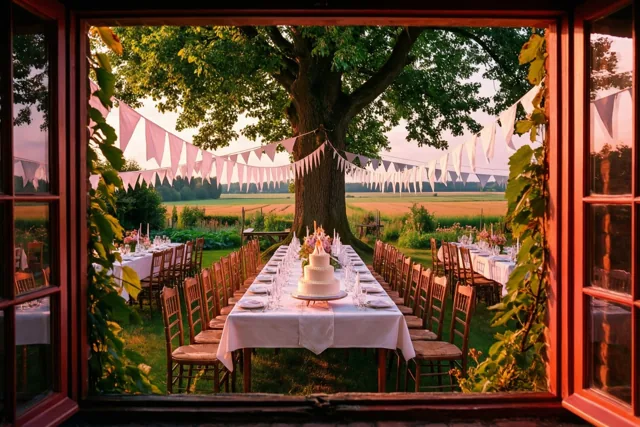 Landelijk doopfeest in avondlicht