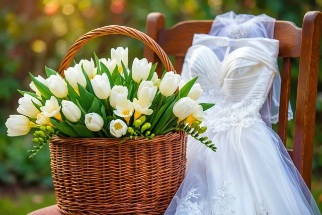 Een doopdag vol witte bloemen