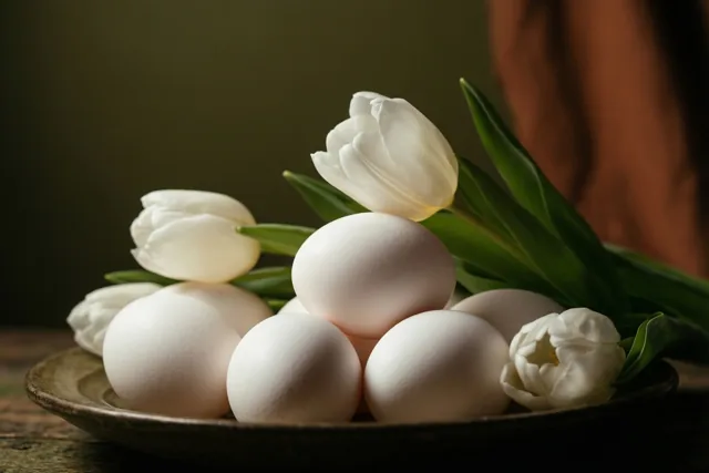 Witte tulpen voor Pasen