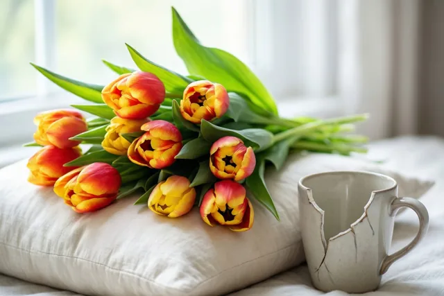 Tulpen op je kussen, sorry