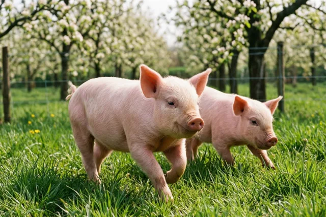 Biggetjes rennen de lente tegemoet