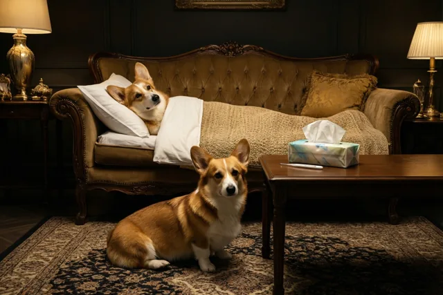 Samen uitzieken met twee corgi's