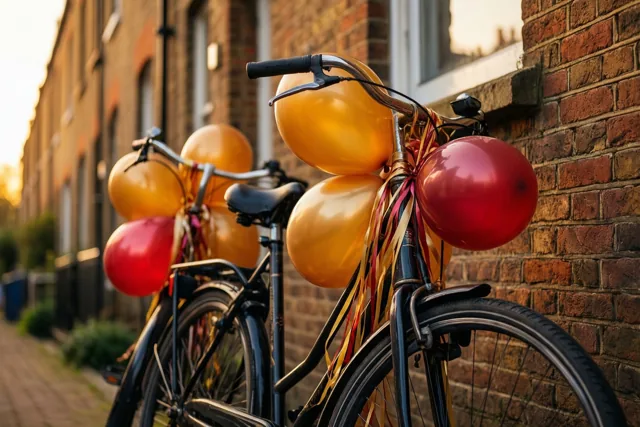 Twee fietsen vol verjaardagsvreugde