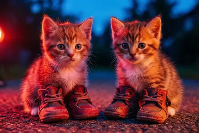 Dubbel kattenkwaad voor de baby