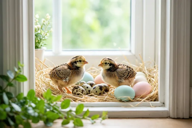 Twee kwarteltjes vieren mee