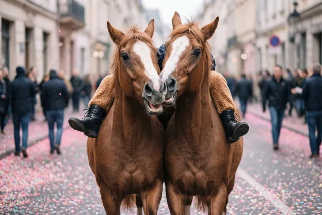 Samen één carnavalspaard